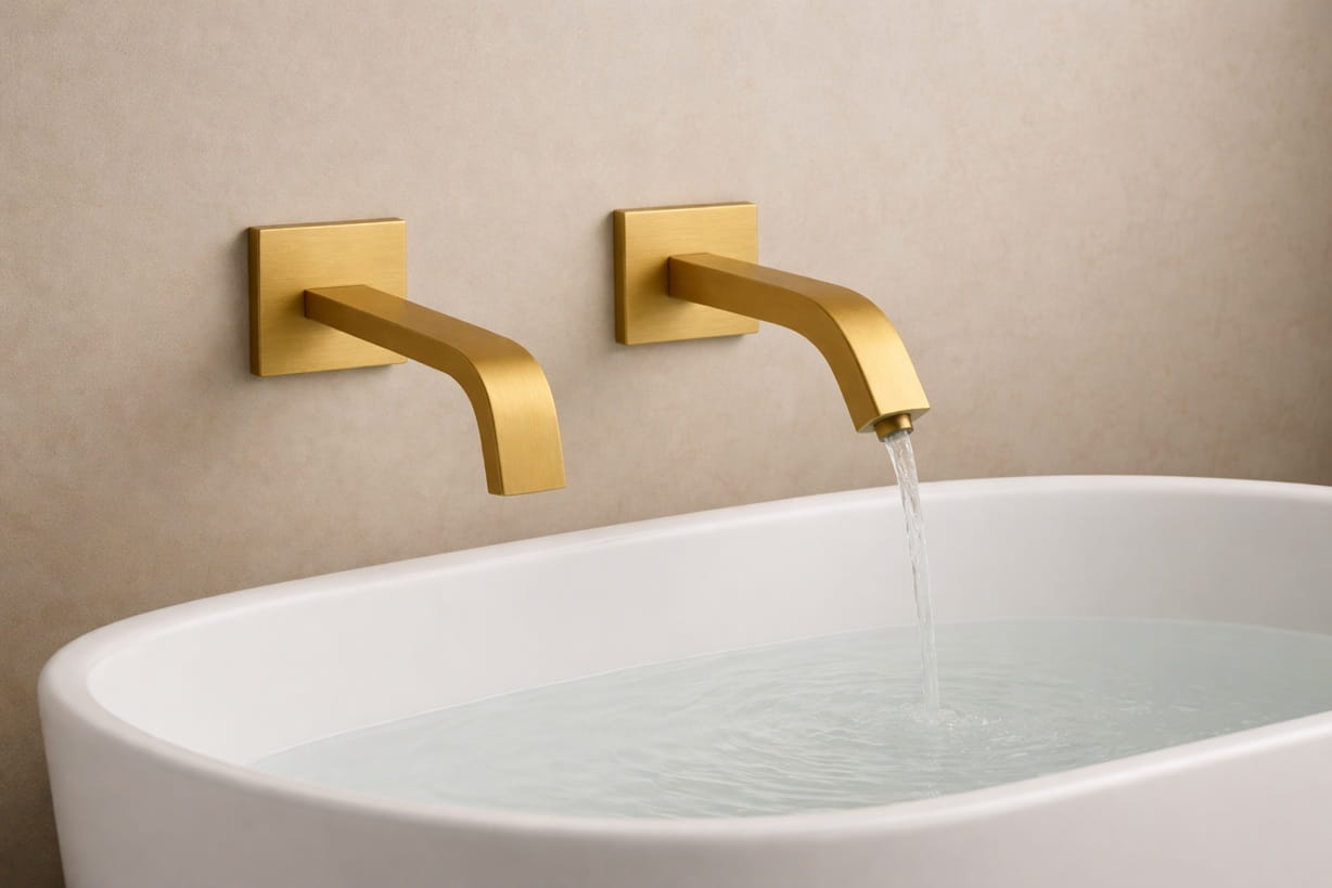 touchless faucet and soap dispenser integrated commercial system design coordinated fixtures architecture