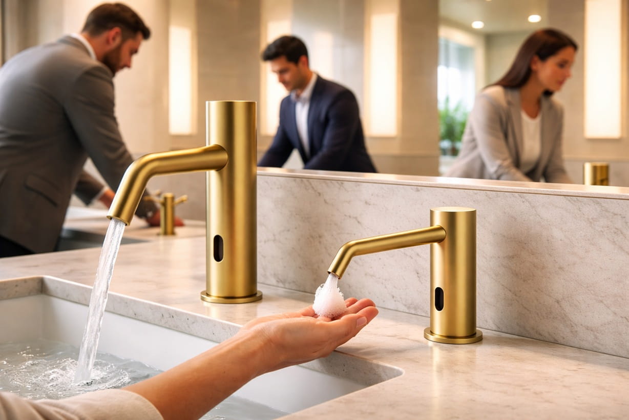 commercial automatic soap dispenser selection office airport hospital building types touchless systems