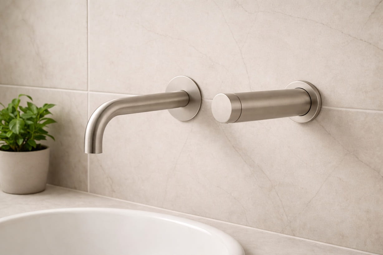 Architectural comparison of commercial touchless faucet brands with sensor spout detail and specification focus