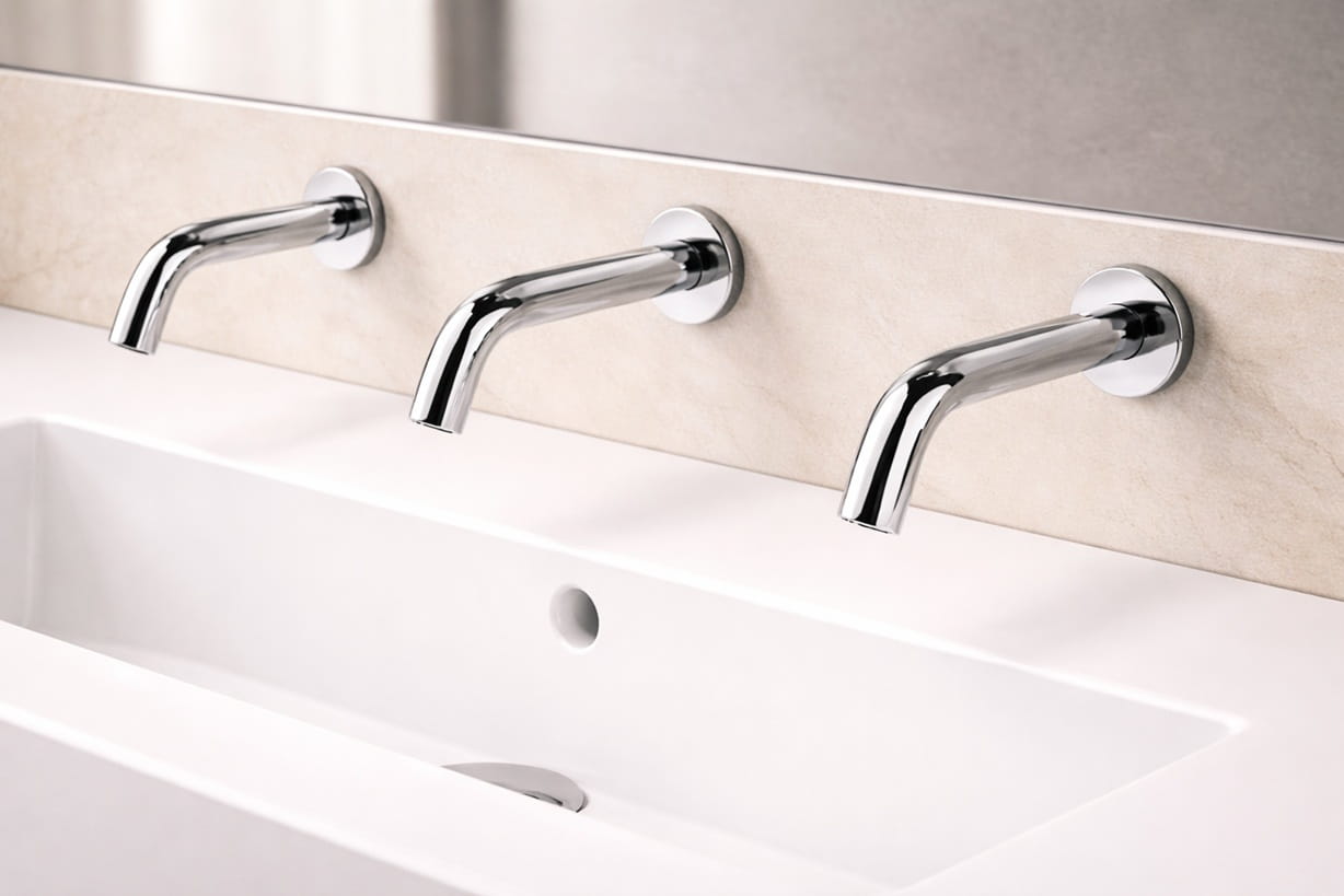 Modern bathroom faucet trends featuring touchless technology sleek finishes and wellness-focused sink design