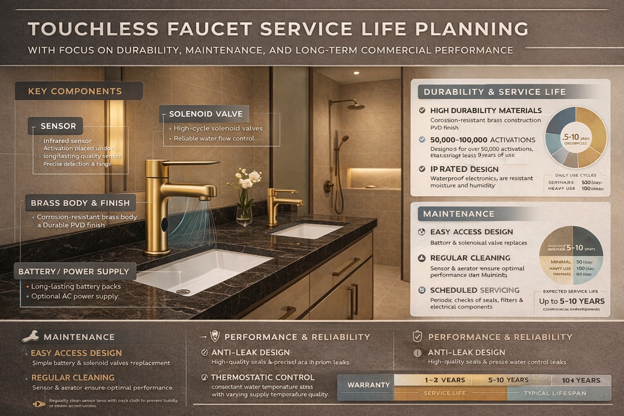 Touchless faucet service life planning with focus on durability, maintenance, and long-term commercial performance