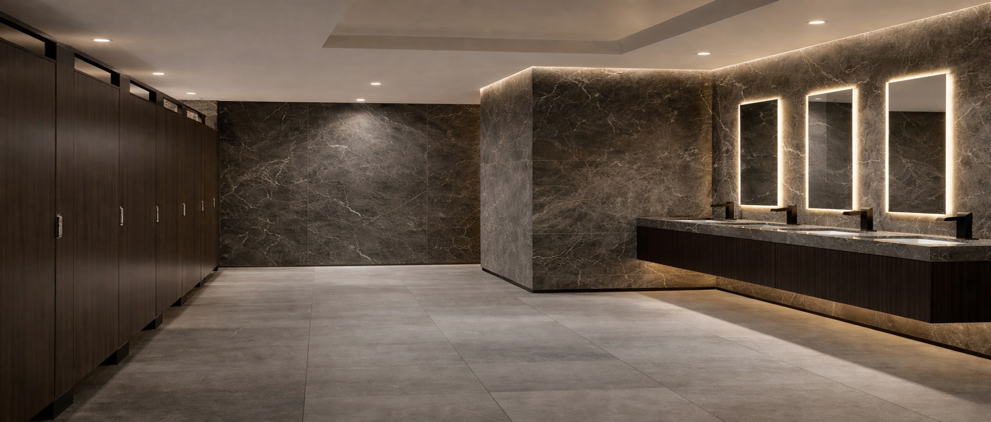 Contemporary commercial and residential bathroom design