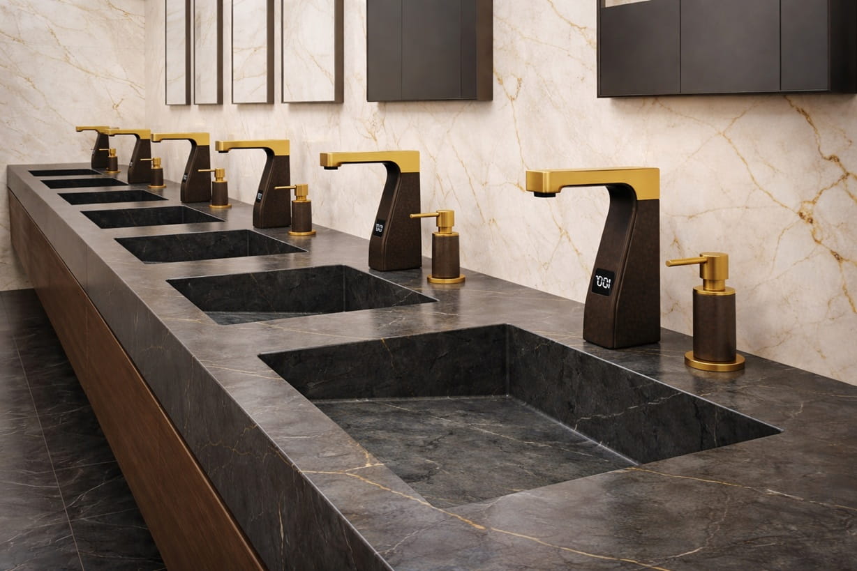 Disjointed bathroom interior design