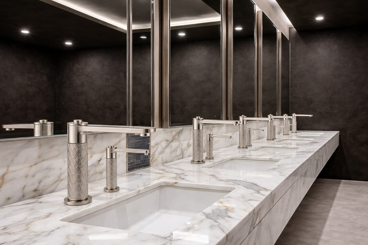 Touchless faucet in luxury sink setup