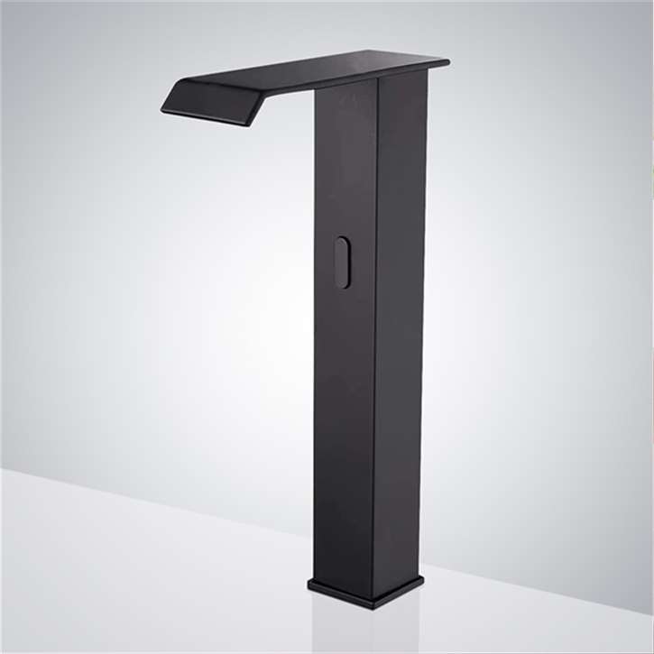 Touchless Tall Bathroom Vessel Sink Faucet Matte Black Automatic Motion Sensor Faucet