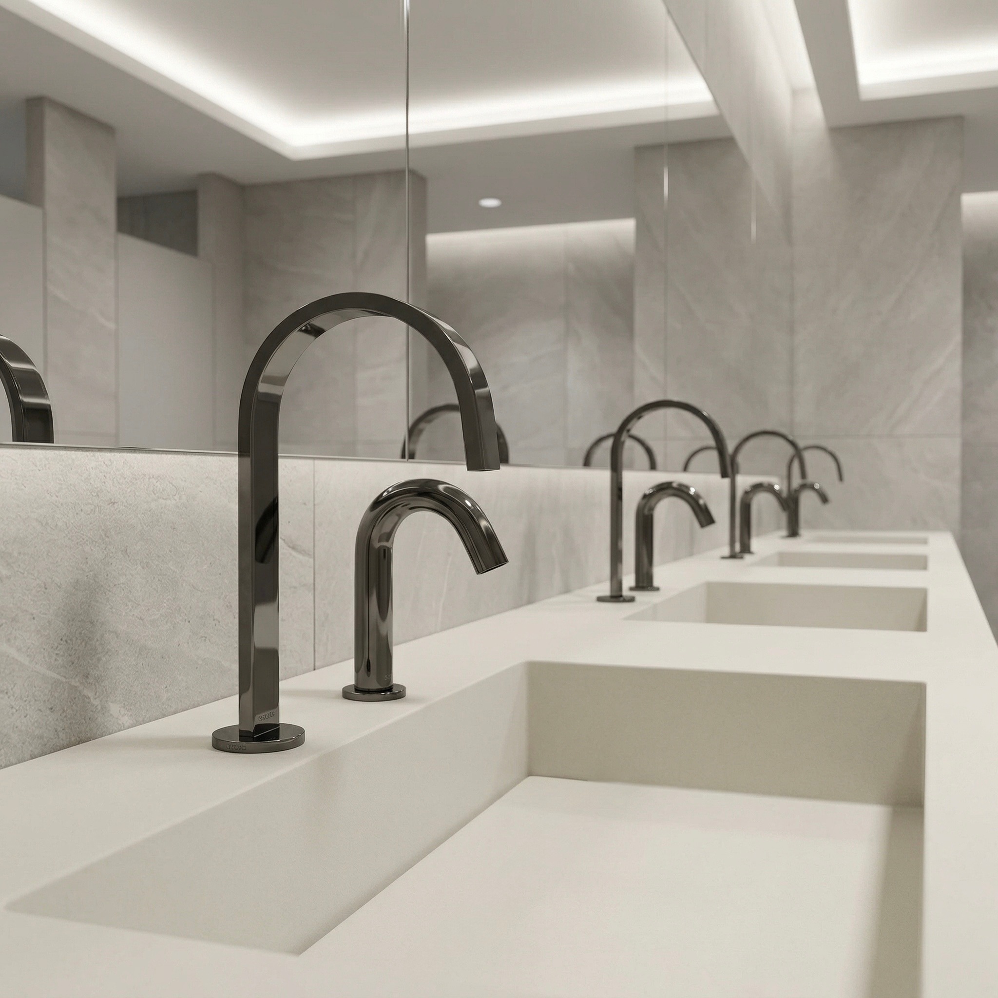 Lifecycle cost factors for touchless faucets and vessel sink systems
