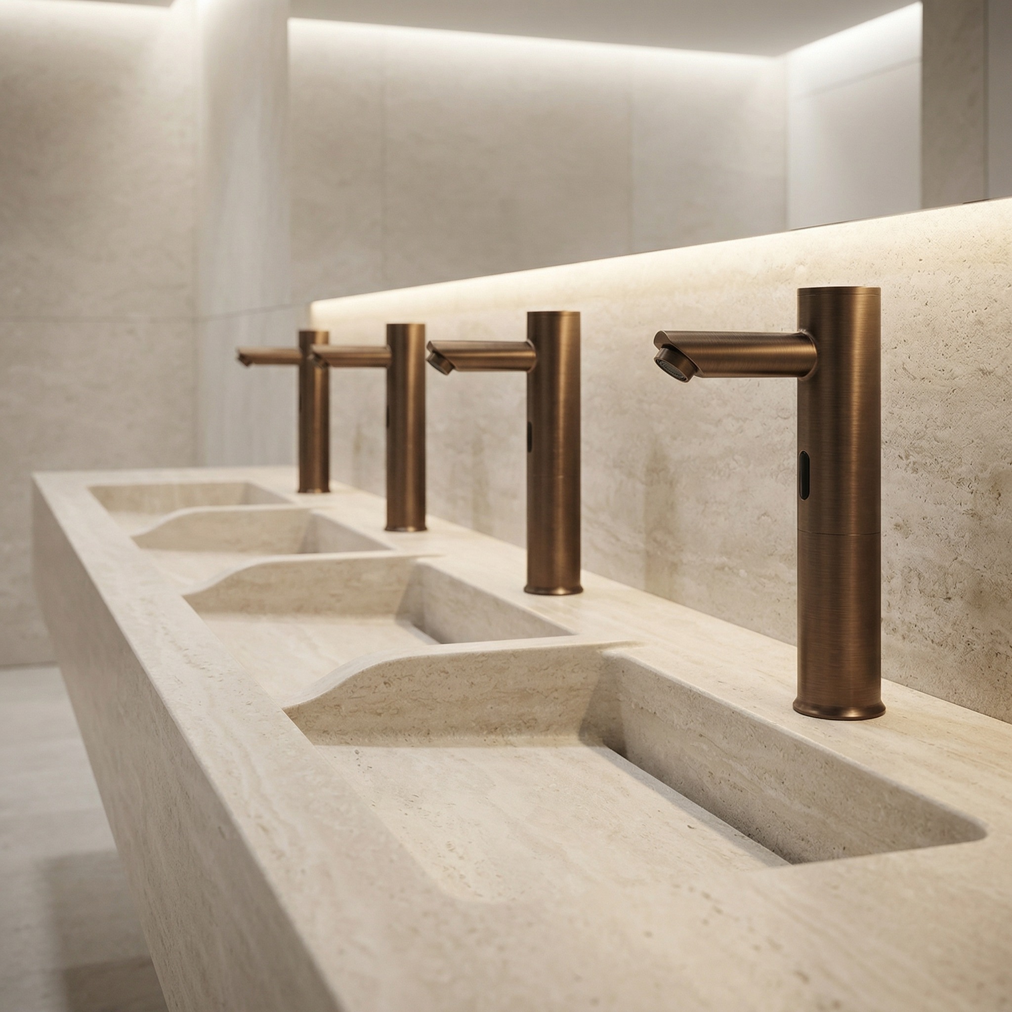 Touchless faucet installation across hotel guest suites lobby restrooms spa and service areas