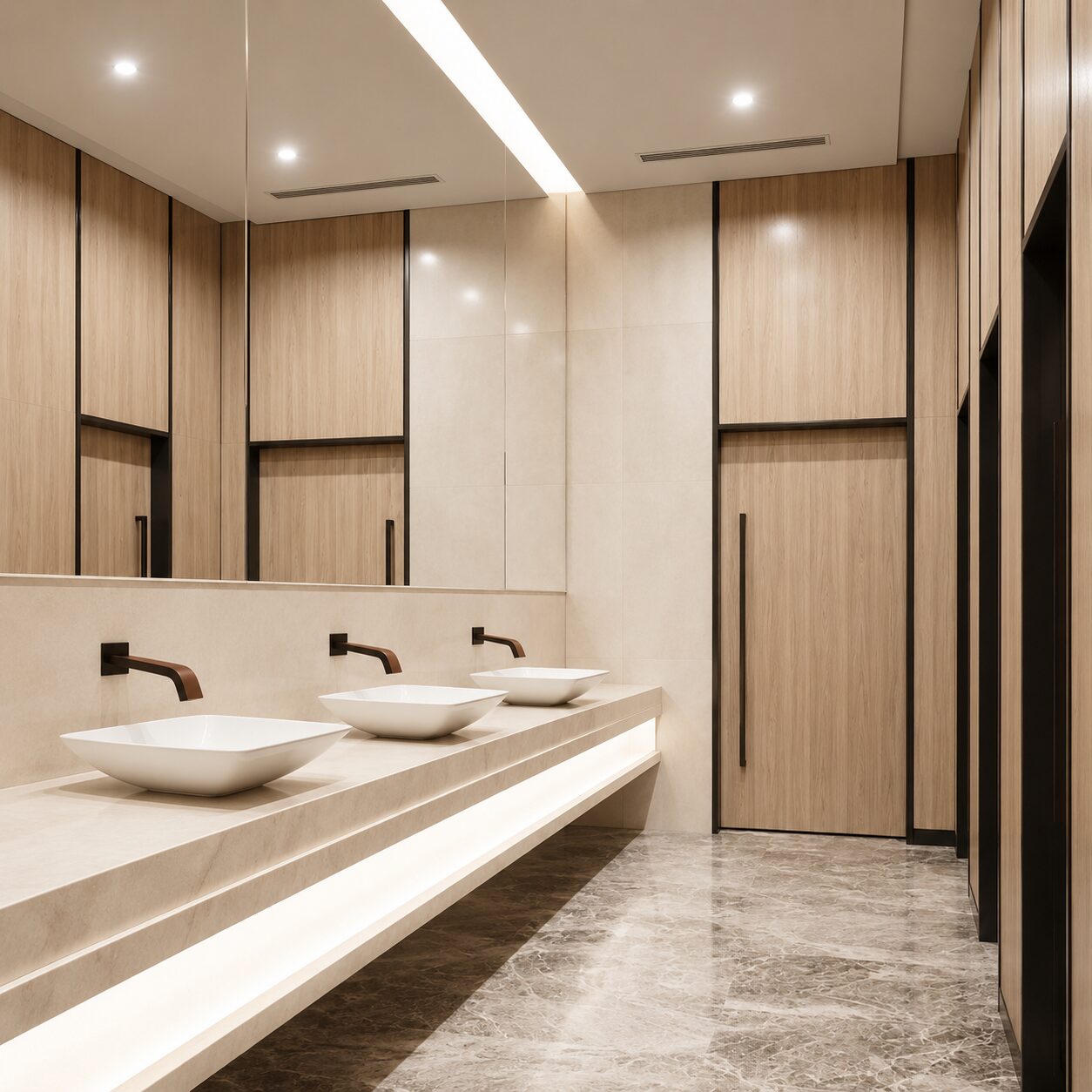 Touchless fixtures and user perception in commercial restrooms