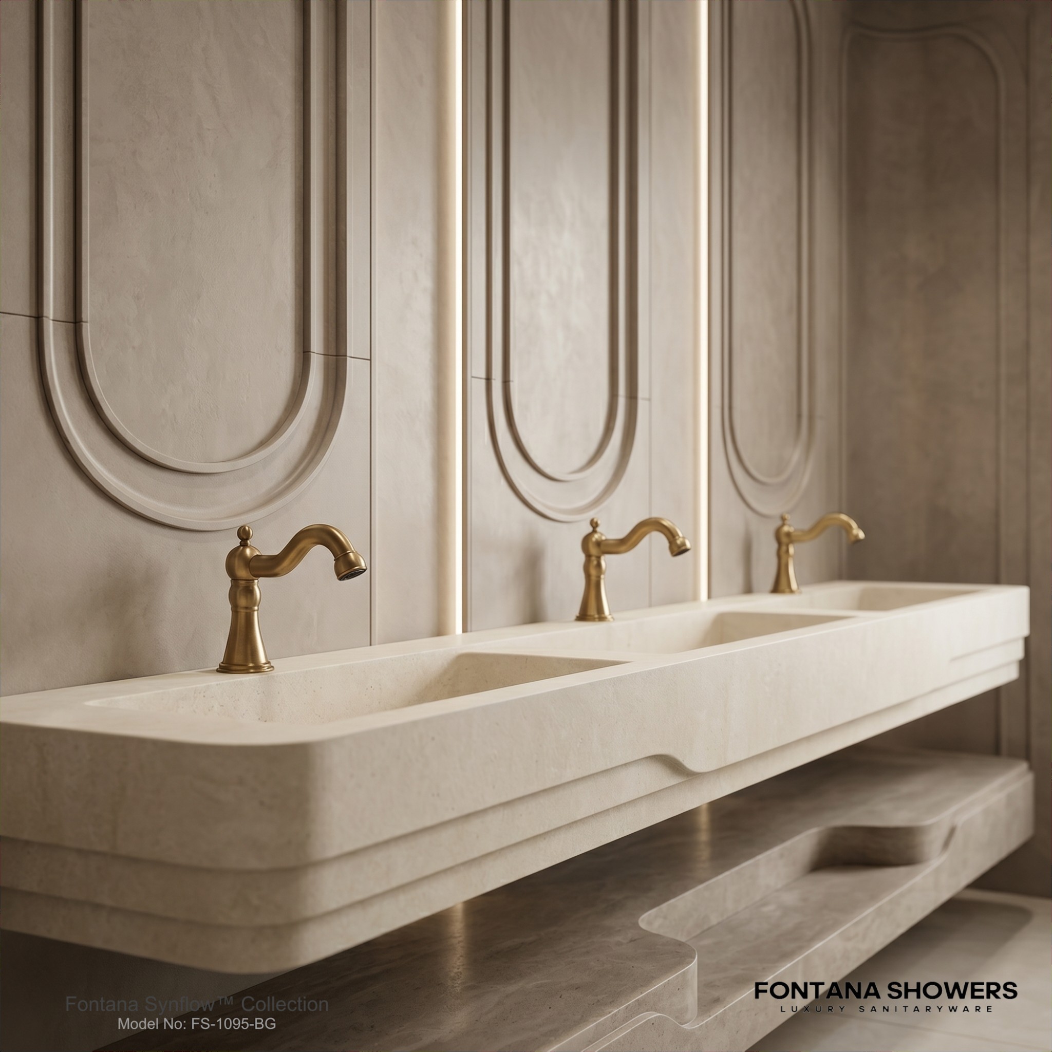 Fontana brushed gold touchless commercial faucet