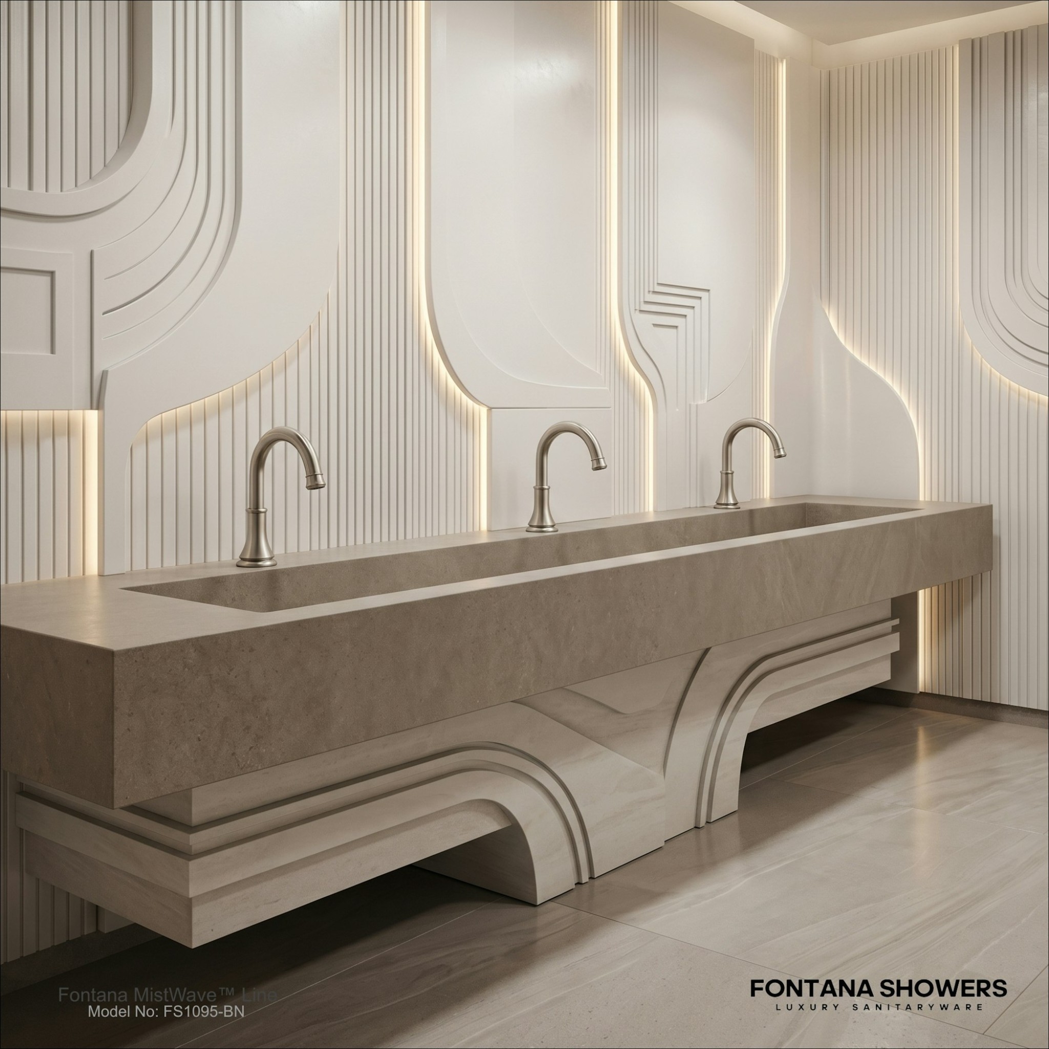 Fontana brushed gold touchless commercial faucet